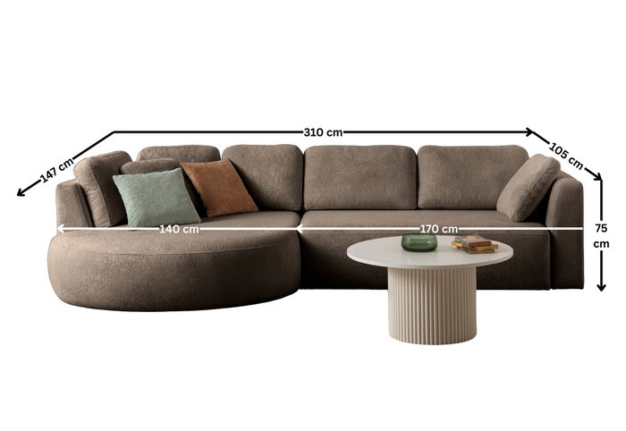 Atelier Del Sofa Venezia Left - Marrón oscuro